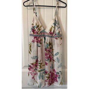 Oscar de la Renta Pink Label Floral Babydoll Cami Top | Sheer Lingerie L